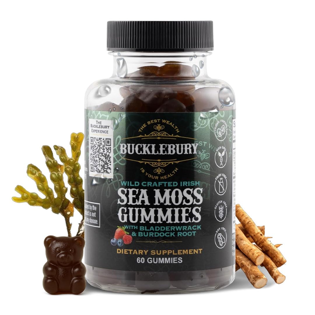 BUCKLEBURY Wild Crafted Irish Sea Moss Gummies - 60 Count