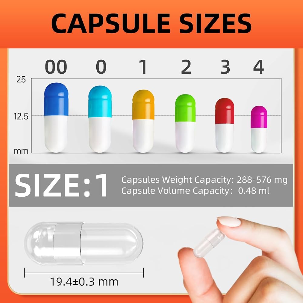 CAPSLogist Size 1 Empty Vegetarian Capsules - 100 Count - image 4