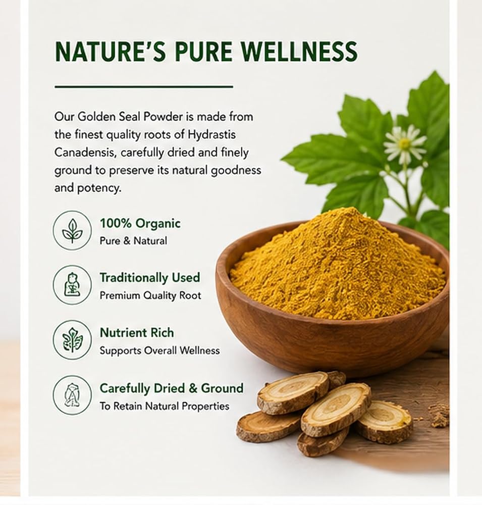 Leafy Organic Goldenseal Root Powder - 3.5 oz - image 6