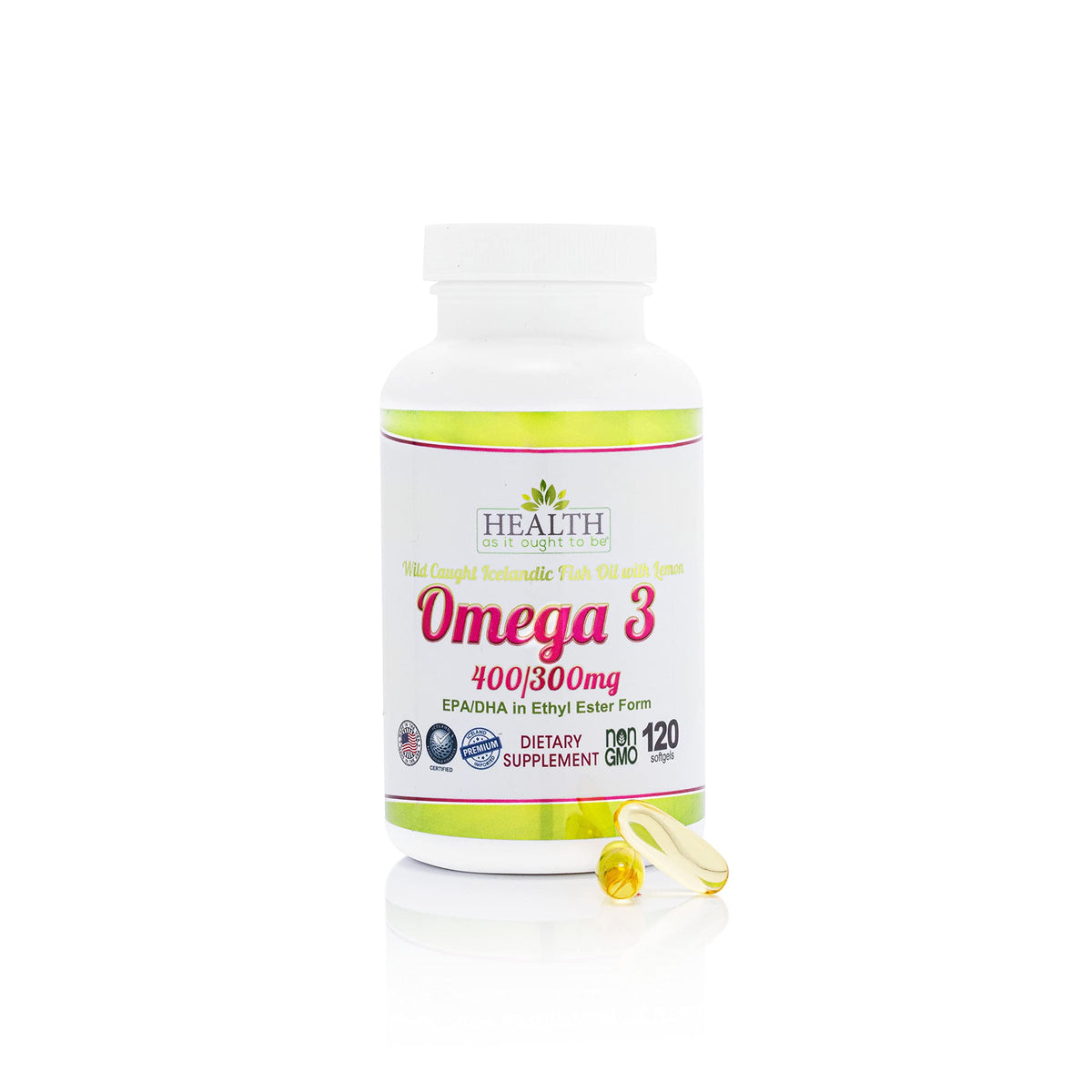 Health As It Ought To Be Omega-3 EPA DHA 400/300mg - 120 Capsules