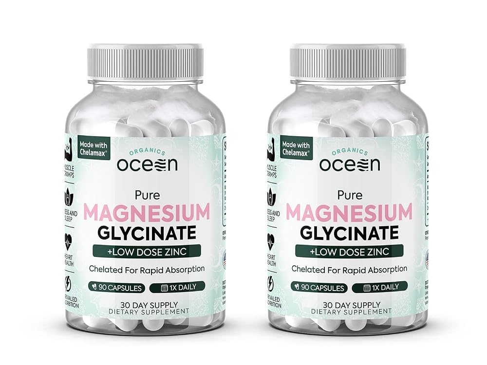 Organics Ocean Pure Magnesium Glycinate with Zinc - Maximum Strength