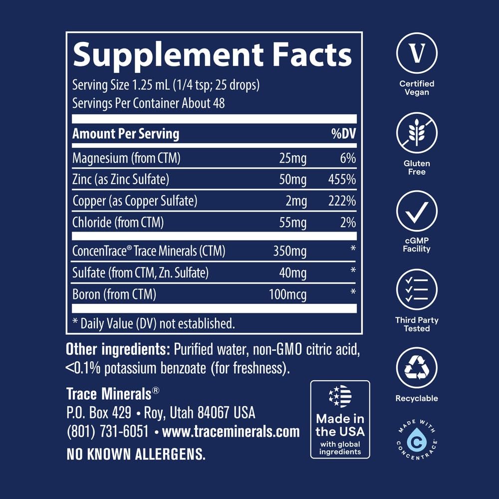 Trace Minerals Liquid Ionic Zinc 50 mg - 2 fl oz - image 3