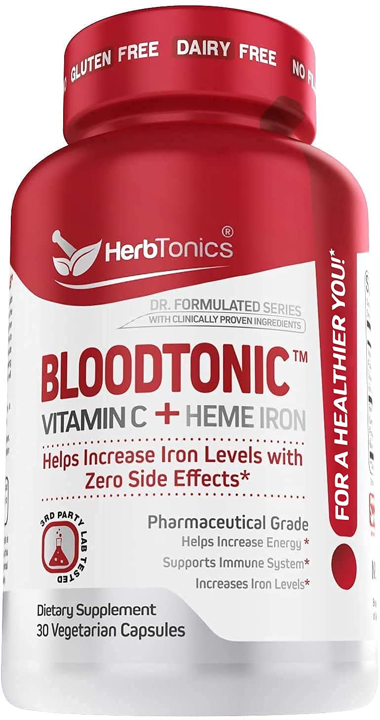 Herbtonics Iron Supplement for Women & Men, Blood Building Support - 30 Capsules - image 6