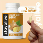STAY ALIVE Pure Ginger Root Capsules 1000mg - 120 Capsules - image 7
