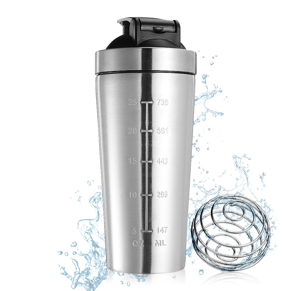 AVCXEC 750ml Stainless Steel Protein Shaker Bottle with Mixball - image 8
