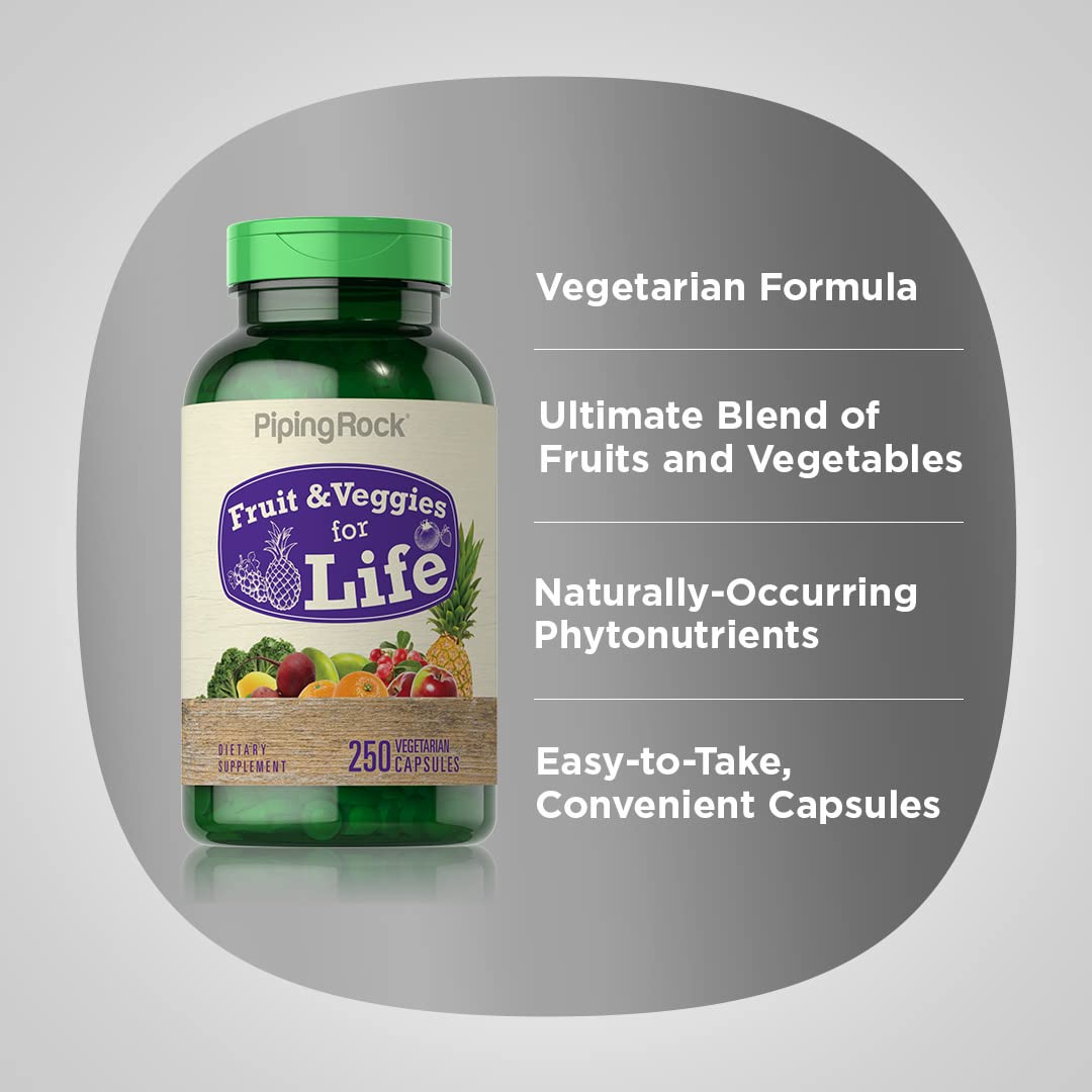 Piping Rock Fruits and Veggies Supplement - 250 Capsules - image 3