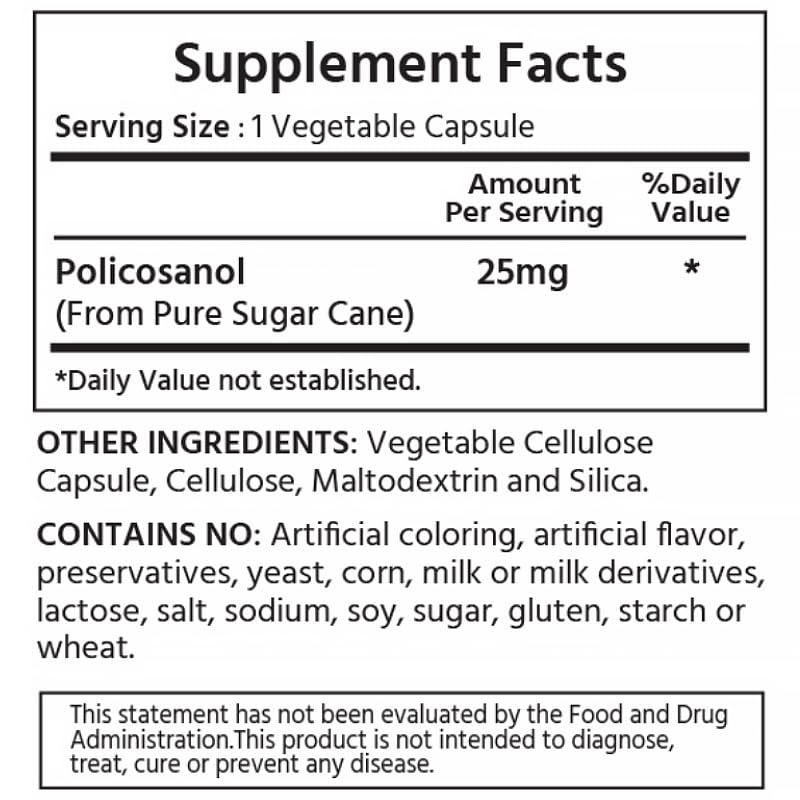 ML Naturals Policosanol 25 mg