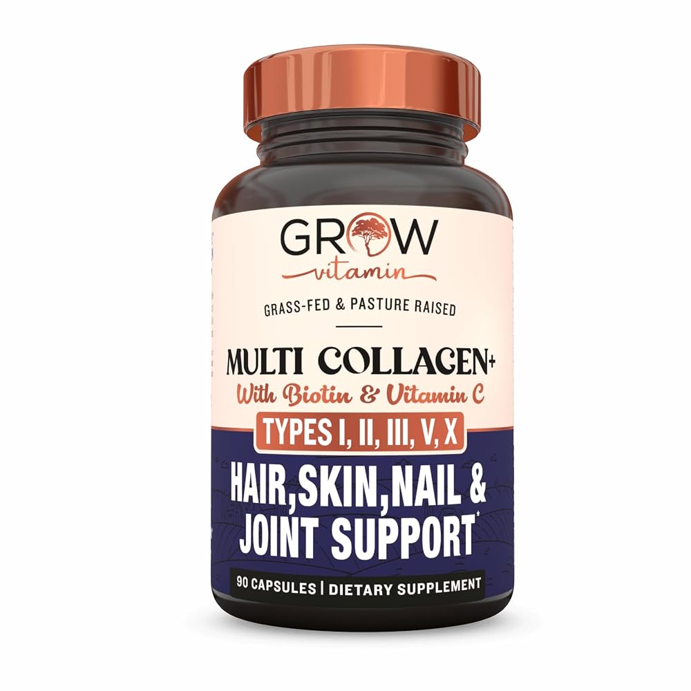 grow vitamin Multi Collagen Capsules Types I, II, III, V & X - 90 Capsules - image 7