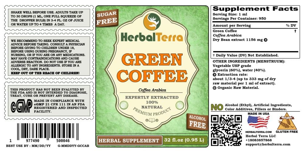 Herbal Terra LLC Green Coffee (Coffea Arabica) Tincture