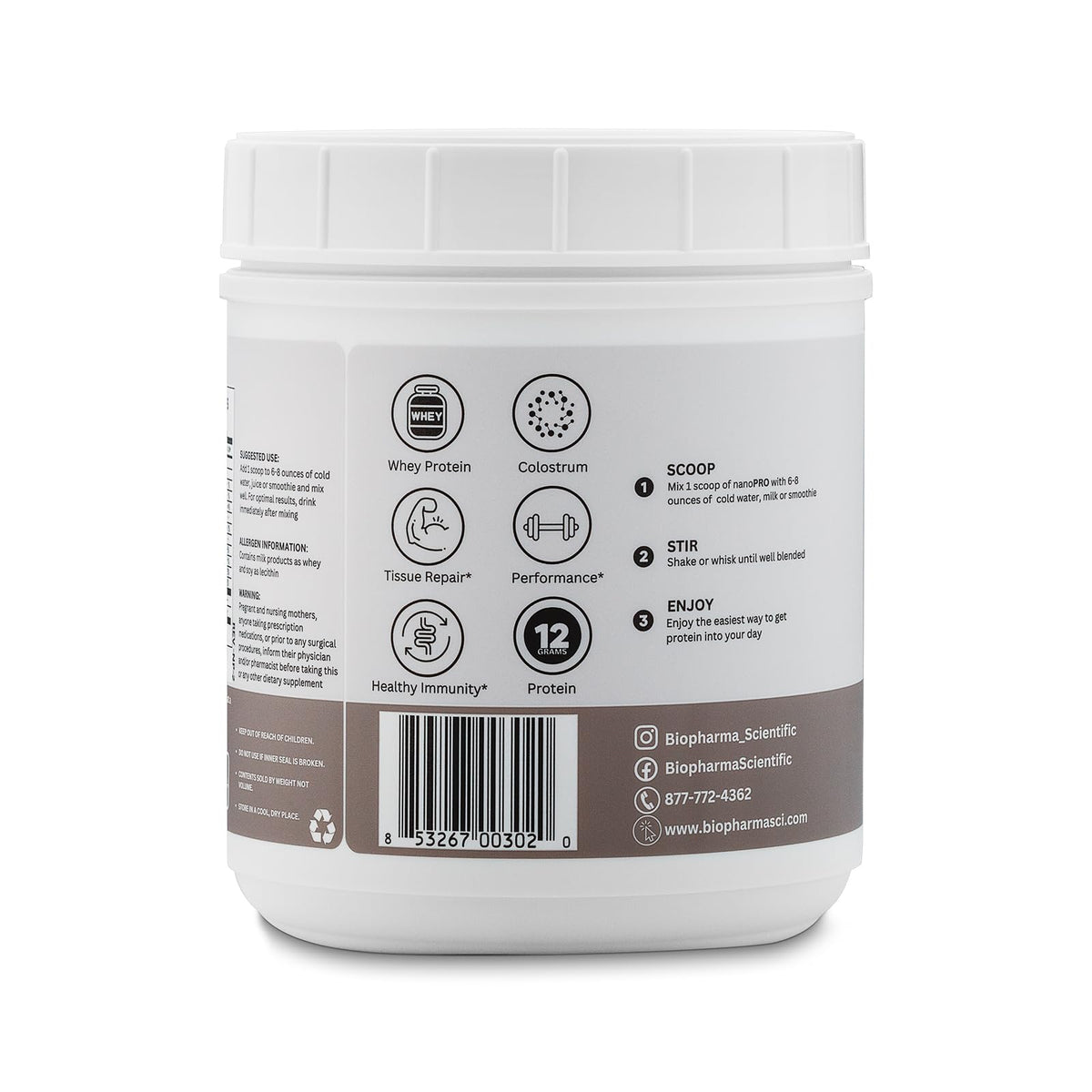 BioPharma Scientific NanoPro Immune Whey Protein Powder - 30 Servings - image 5
