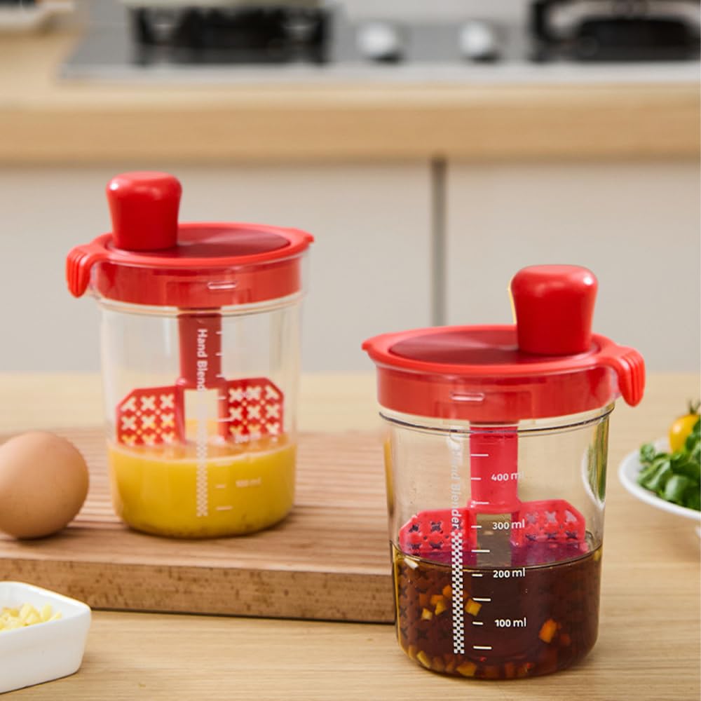 MiOYOOW Salad Dressing Mixer Bottle 500ML with Strainer - Red - image 2