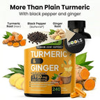 Bools Turmeric Curcumin with BioPerine & Ginger Joint Support - 240 Capsules - image 7