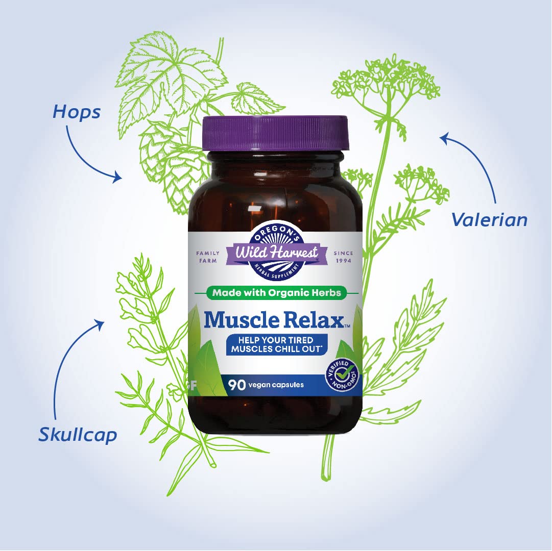 Oregon's Wild Harvest Muscle Relax Organic Herbal Supplement - 90 Capsules - image 4