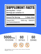 BulkSupplements.com Vitamin B12 5000mcg Softgels, Cyanocobalamin