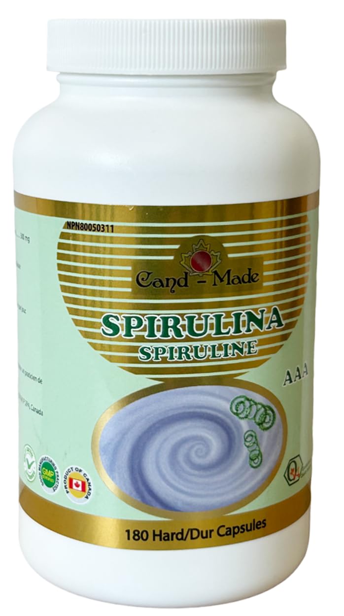 Cand-Made 100% Natural Spirulina 500mg - 180 Capsules