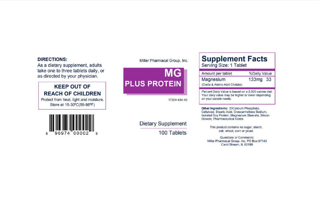 Miller Mg Plus Protein Magnesium Tablets - 100 Count - image 2