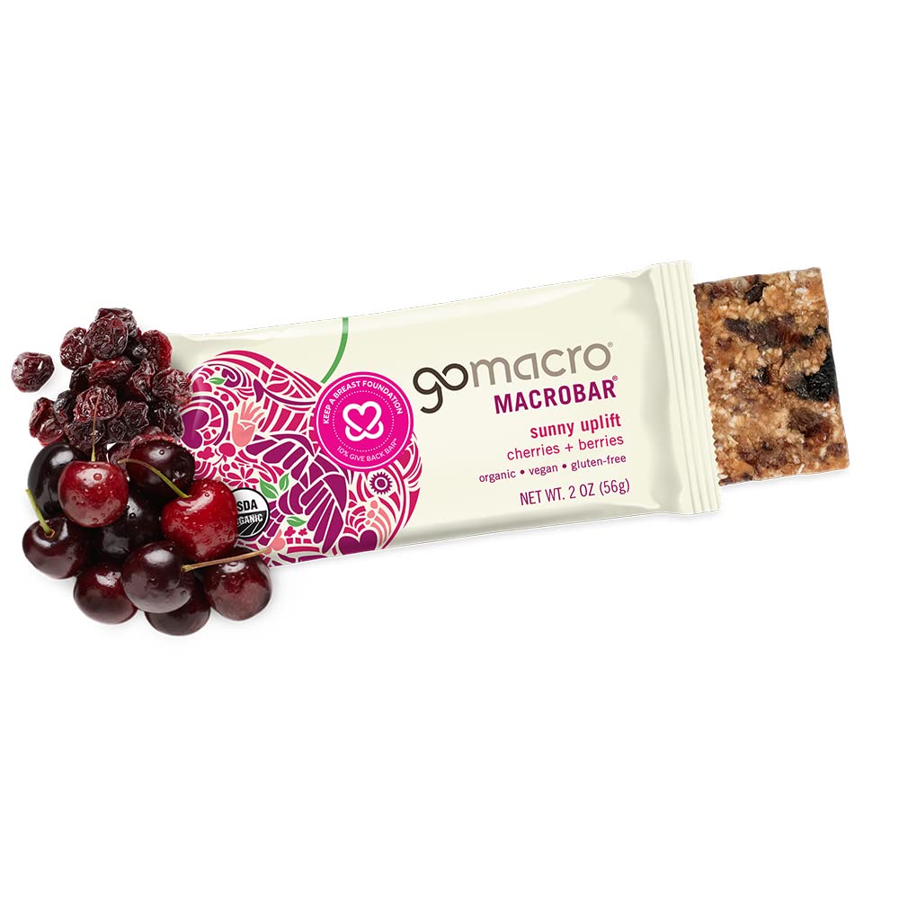 GoMacro MacroBar Organic Vegan Snack Bars Cherries + Berries - 12 Count - image 3