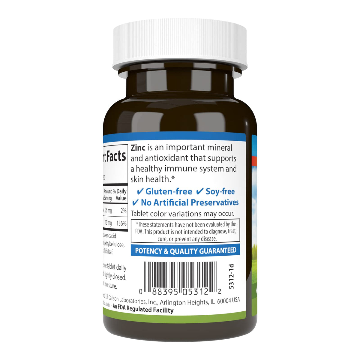 Carlson Zinc 15 mg Immune Support - 250 Tablets - image 3