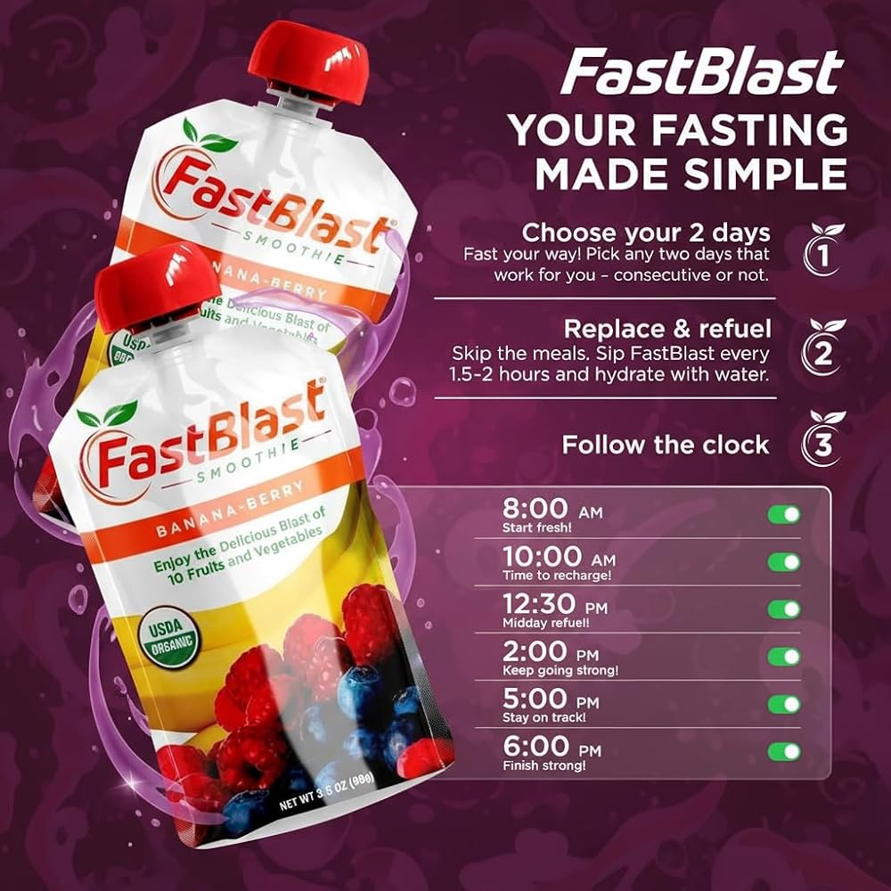 FastBlast Smoothie Pouches Banana Berry-Intermittent Fasting Drink