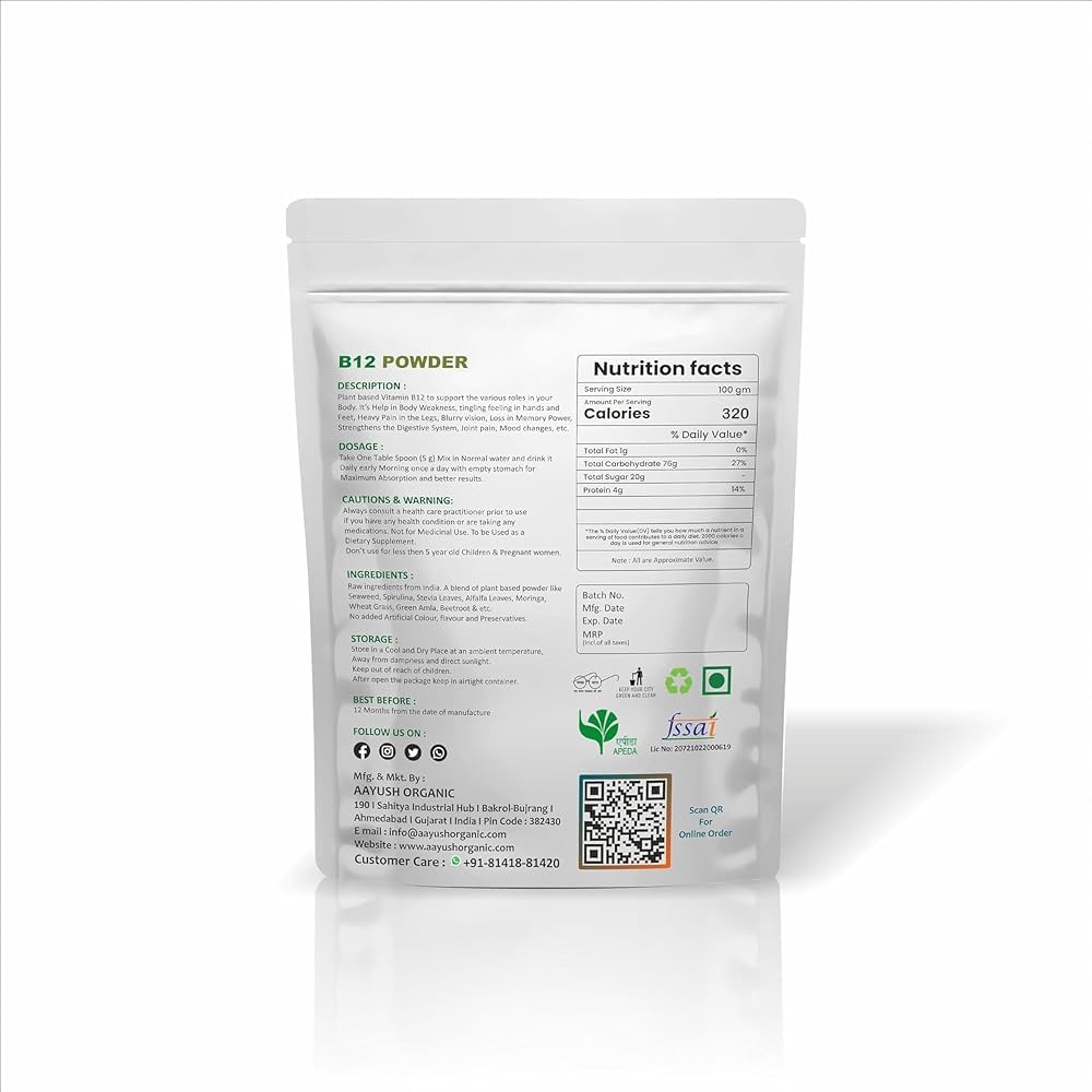 Generic Organics Plant Based Vitamin B12 Powder for Energy - 250g - image 2