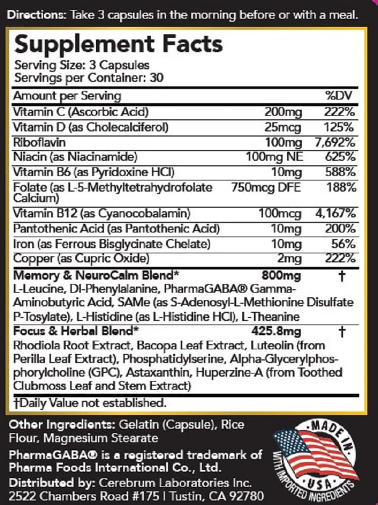MindSense1 Brain Support Supplement for Focus & Memory - 180 Capsules - image 8