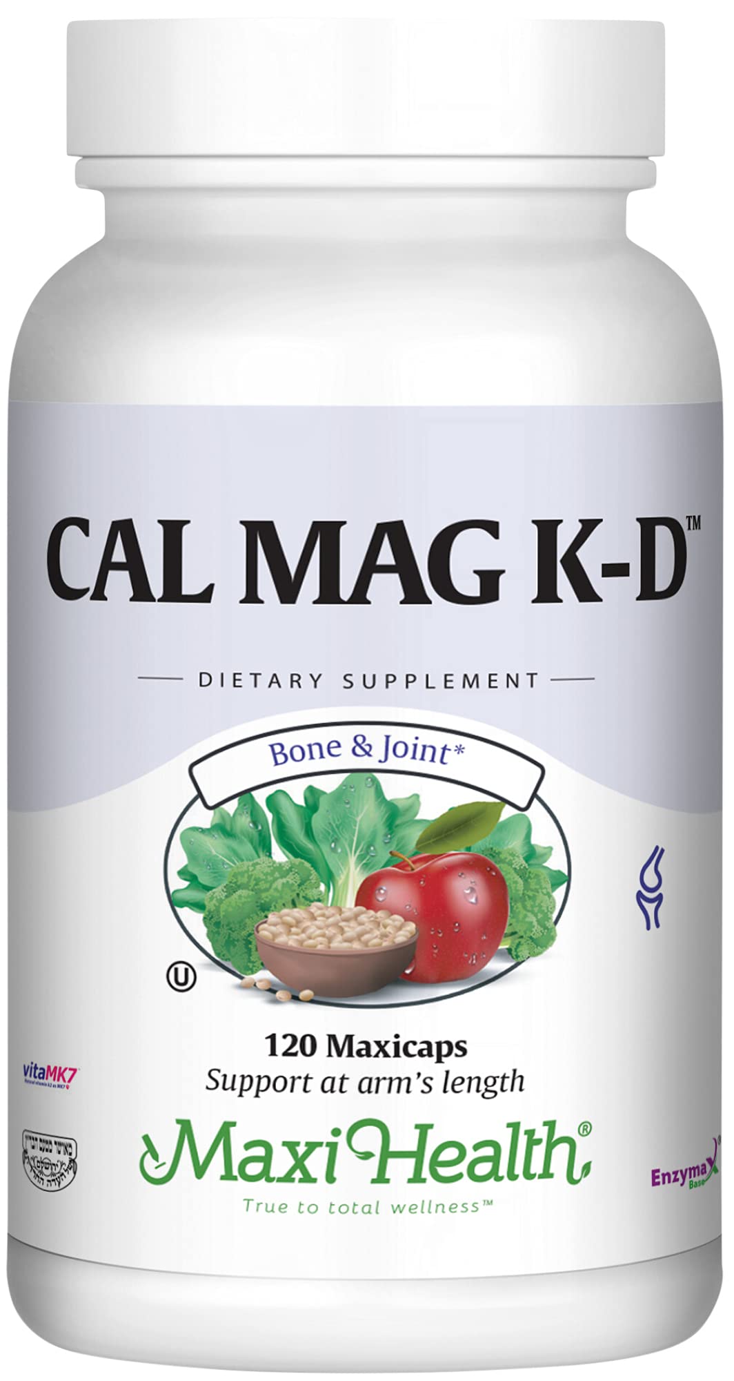 Maxi Health Vitamin D3 K2 with Calcium & Magnesium - 120 Capsules
