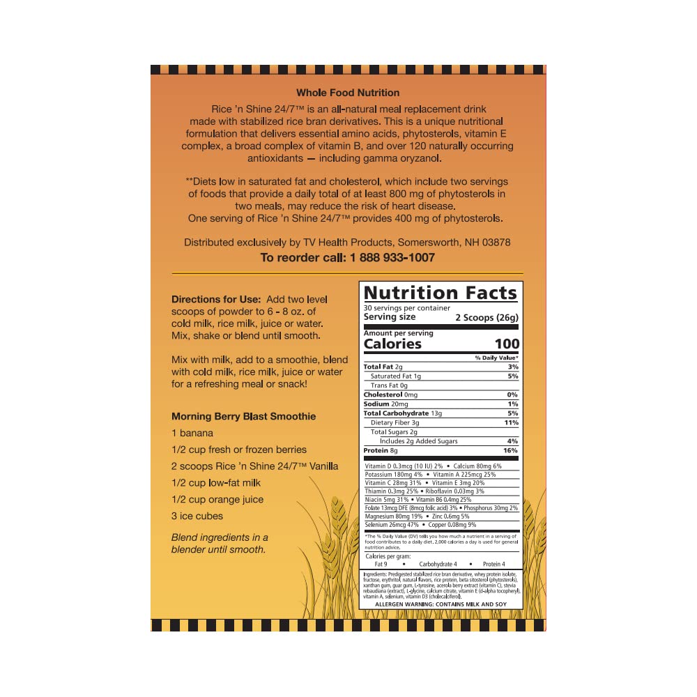 NutraCea Rice n Shine Meal Replacement Vanilla - 30 Day Supply - image 2