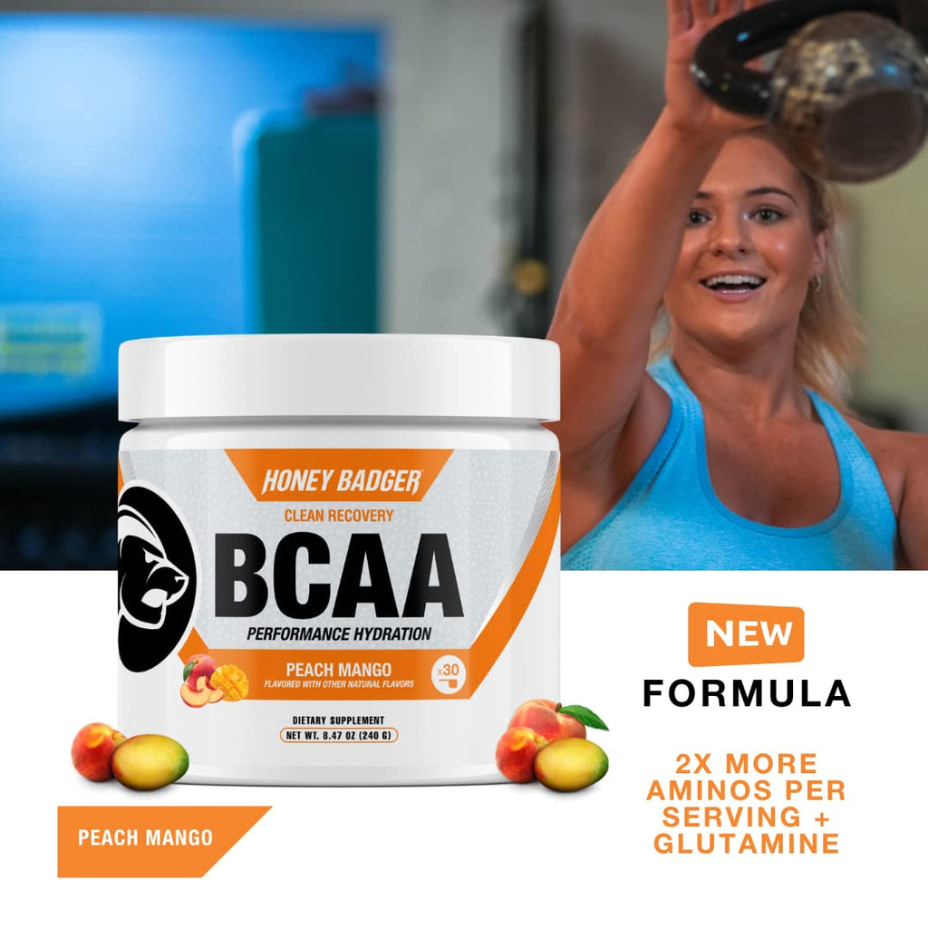 Honey Badger BCAA + EAA Amino Acids Powder for Muscle Recovery - 30 Servings - image 2