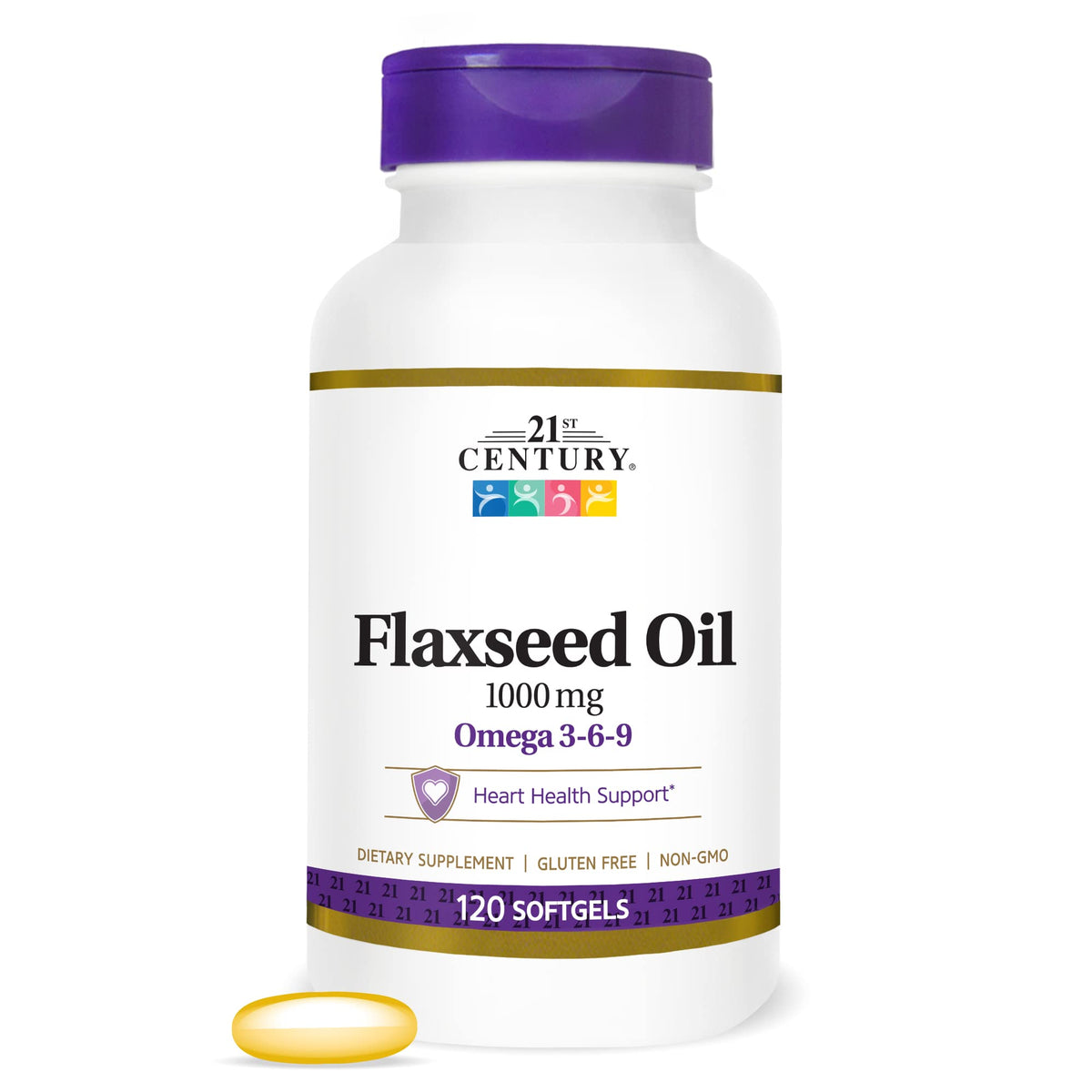 21st Century Flaxseed Oil 1000 mg Softgels, 120 Count