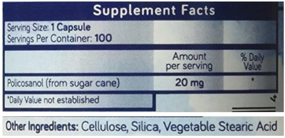 Purethentic Naturals Policosanol 20mg Cardiovascular Support - 100 Capsules - image 7