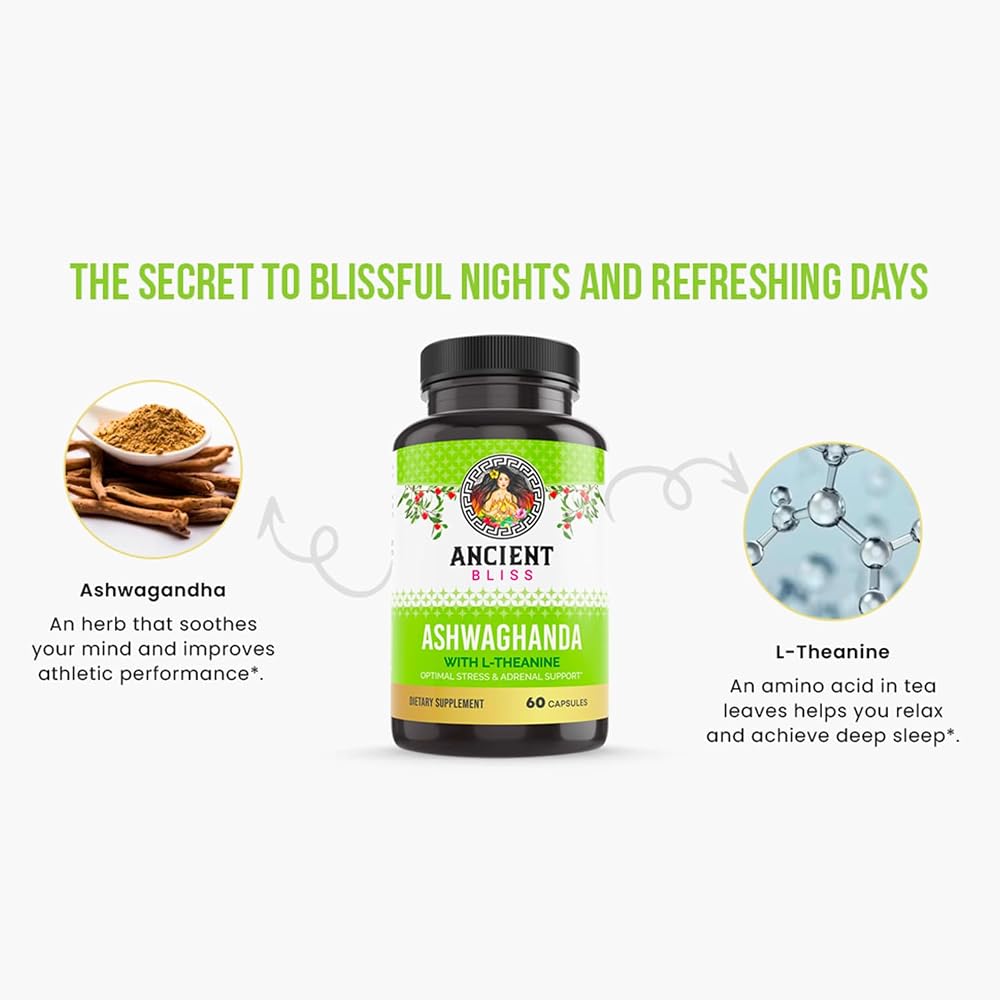 Ancient Bliss Ashwagandha with L-Theanine & Black Pepper - 60 Capsules - image 3