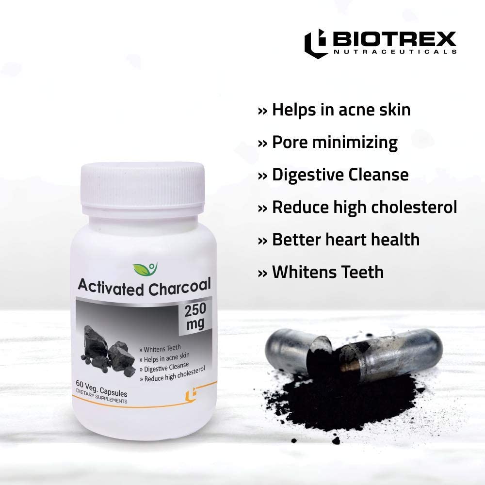 Generic Activated Charcoal 250mg Digestive Cleanse - 60 Capsules - image 6