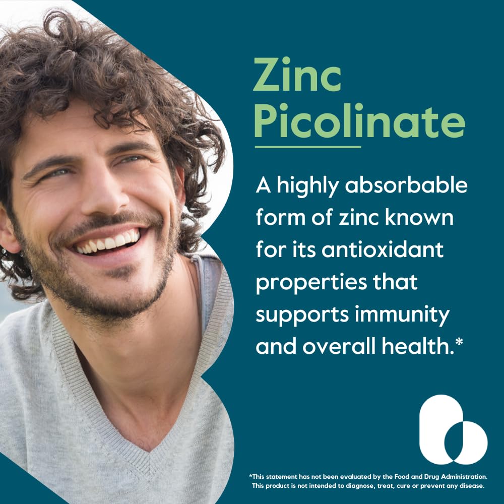 BESTVITE Zinc Picolinate 50mg Immune Support - 240 Vegetarian Capsules - image 2