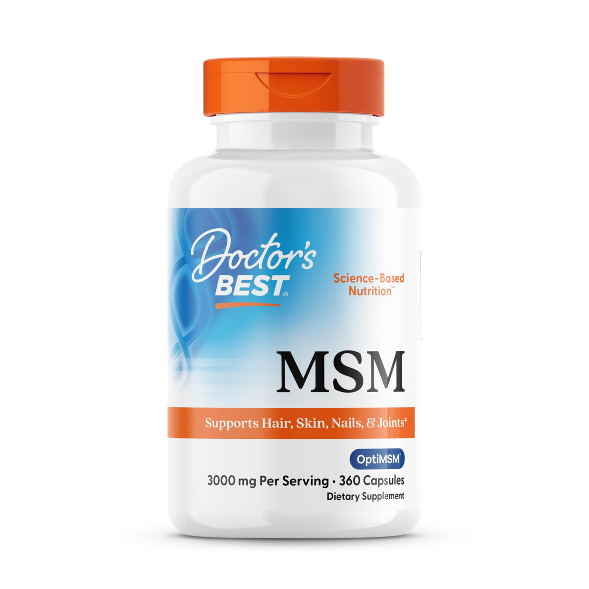 Doctor's Best MSM Supplement for Skin, Hair & Joints - 360 Capsules