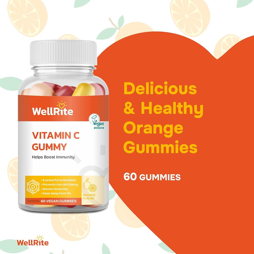 Wellrite Vitamin C Gummy Vitamins for Immunity - 60 Count - image 2