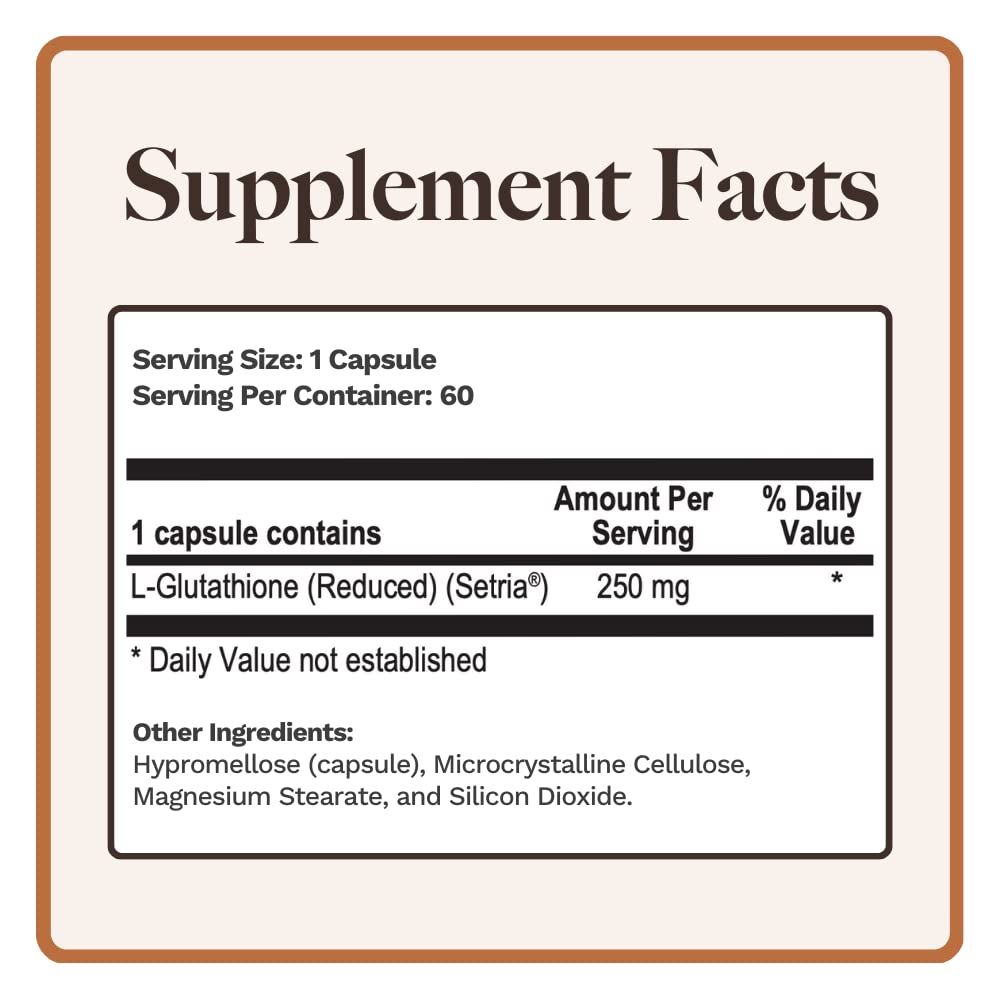 Utzy Naturals Glutathione 250 mg - 60 Vegetarian Capsules - image 3