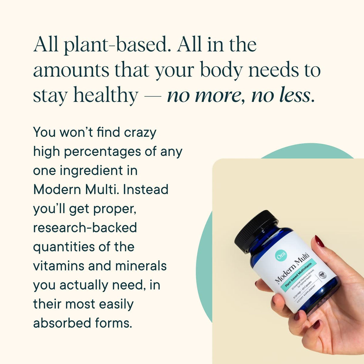 Ora Organic Plant Based Multivitamin for Women and Men - 60 Capsules - image 5