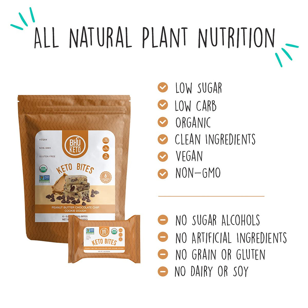 BHU Keto Bites Peanut Butter Chocolate Chip Cookie Dough - 6 Pack - image 4