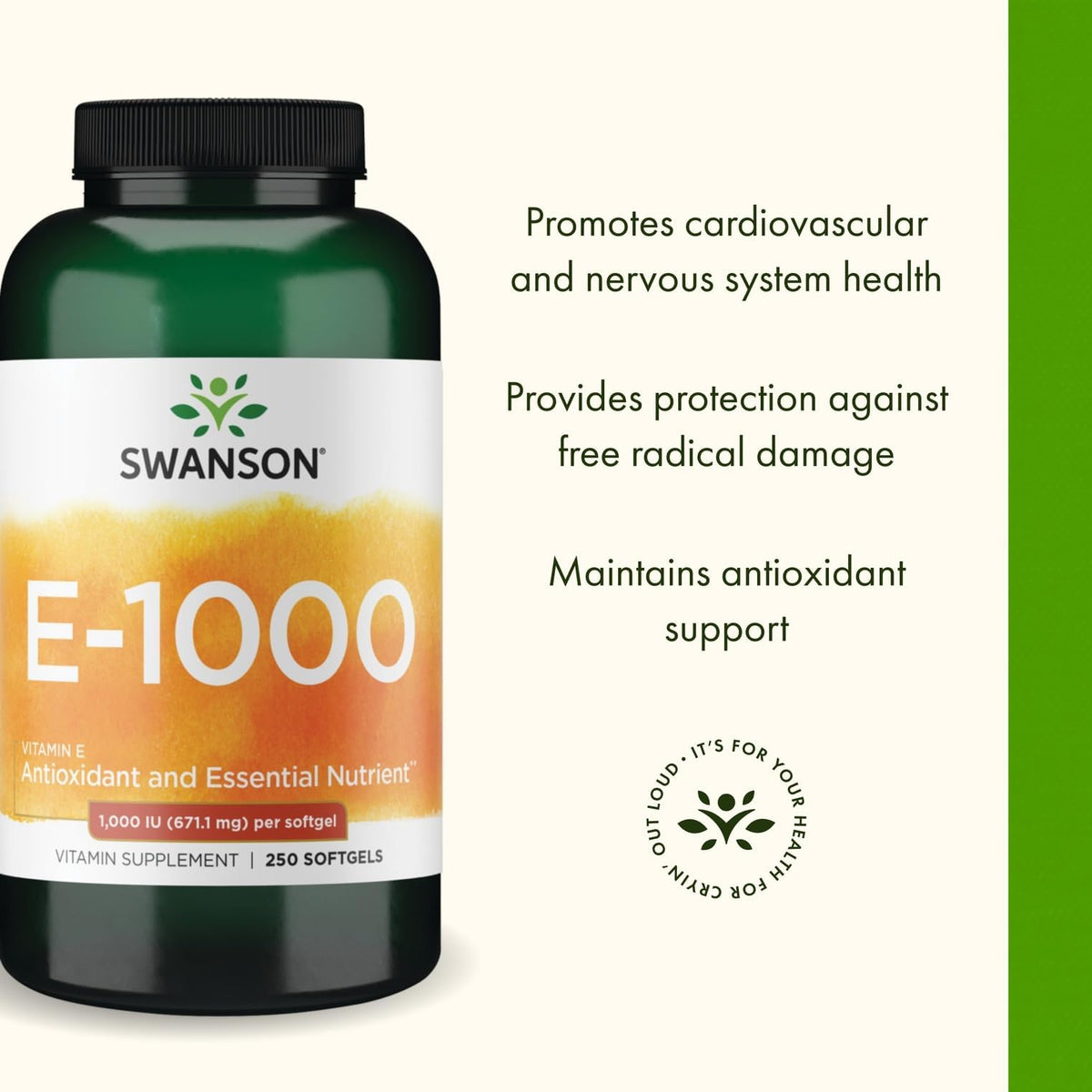 Swanson Natural Vitamin E 1000 IU - 500 Softgels (2 Pack) - image 4
