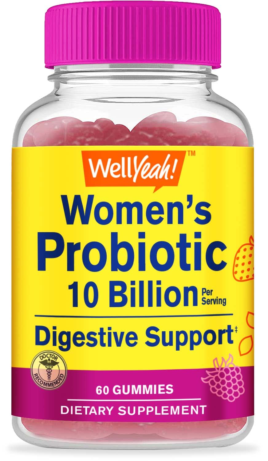 WellYeah Probiotics for Women Gummies 10 Billion CFU - 60 Gummies