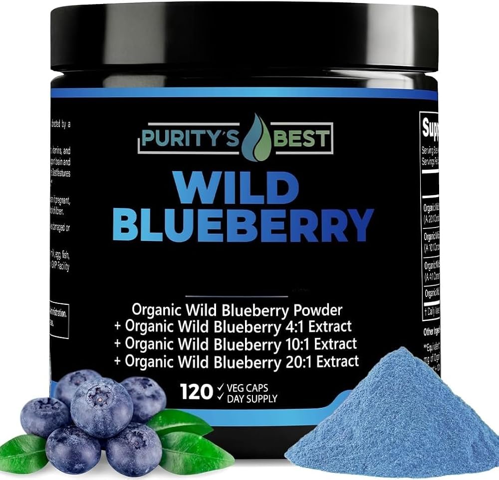 Purity's Best Wild Blueberry Extract Antioxidant - 120 Vegan Capsules