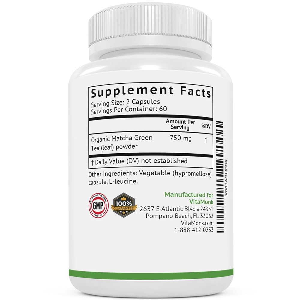 VitaMonk Organic Japanese Matcha Green Tea Pills - 120 Capsules - image 8