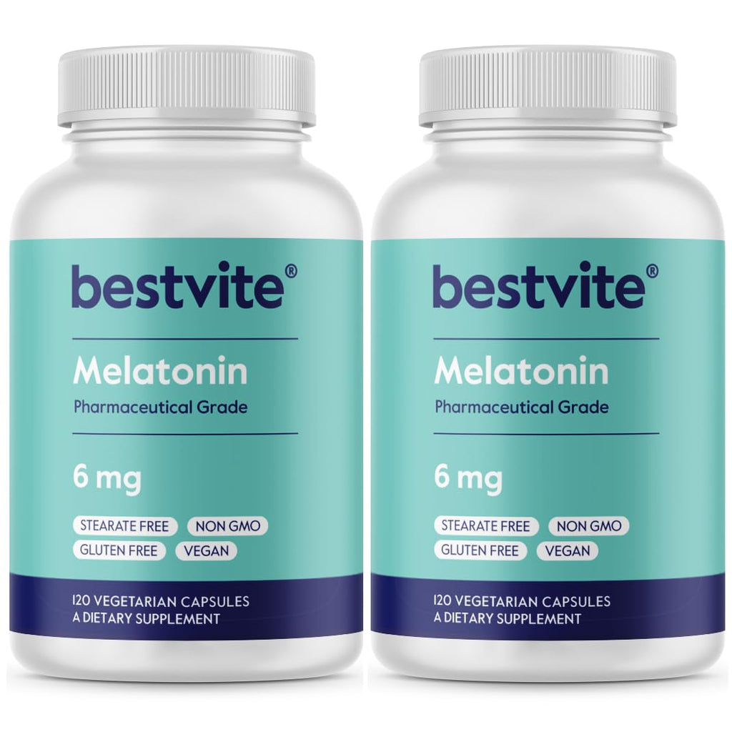 BESTVITE Melatonin 6mg Sleep Support - 240 Vegetarian Capsules