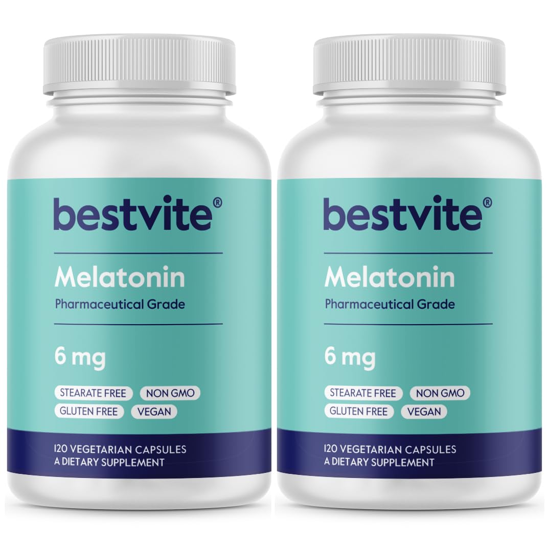BESTVITE Melatonin 6mg Sleep Support - 240 Vegetarian Capsules
