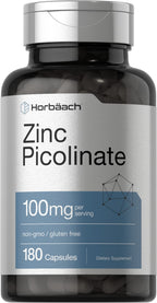 Horbäach Zinc Picolinate 100mg - 180 Capsules