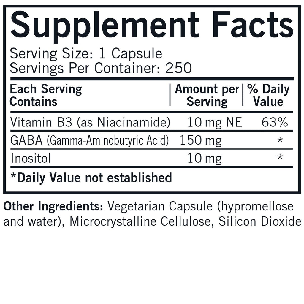 Kirkman GABA with Niacinamide & Inositol 150 mg - 250 Capsules - image 2