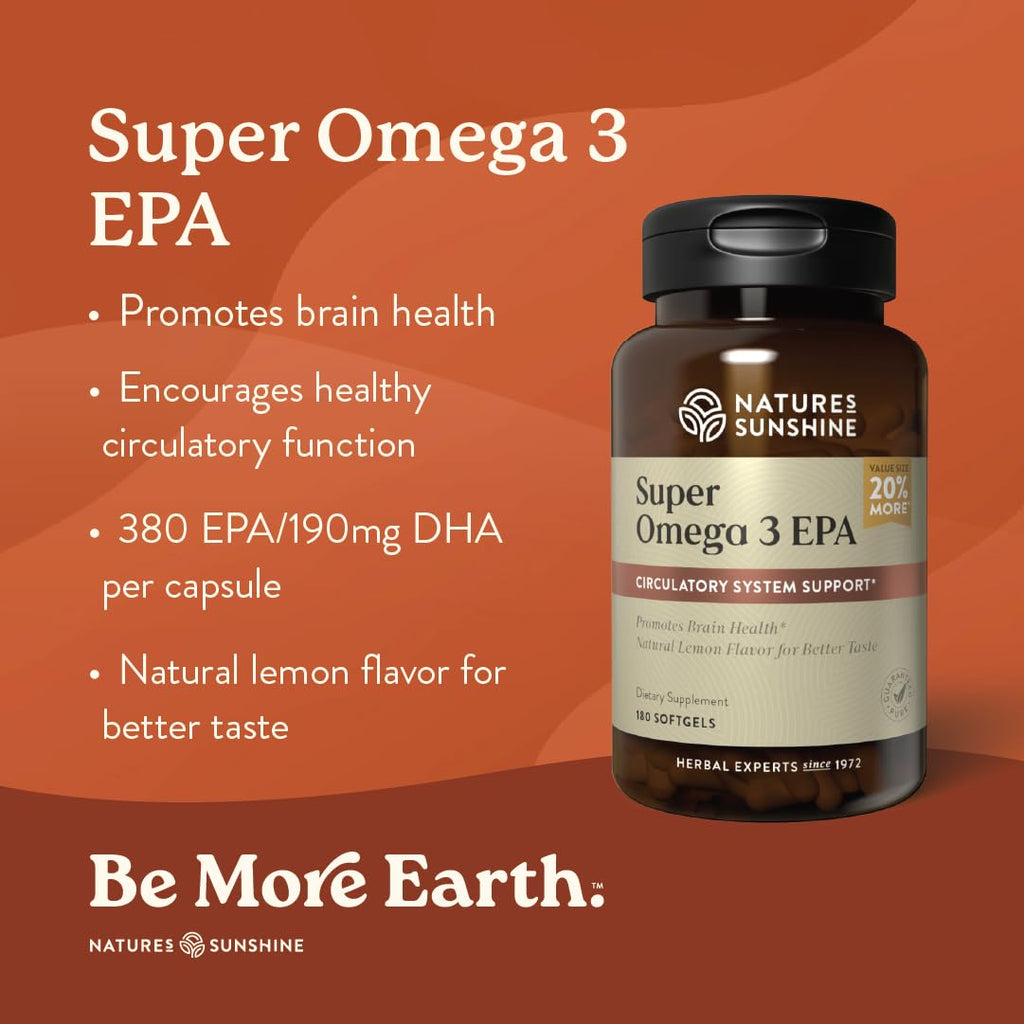 Nature's Sunshine Super Omega-3 EPA - 180 Softgels - image 2
