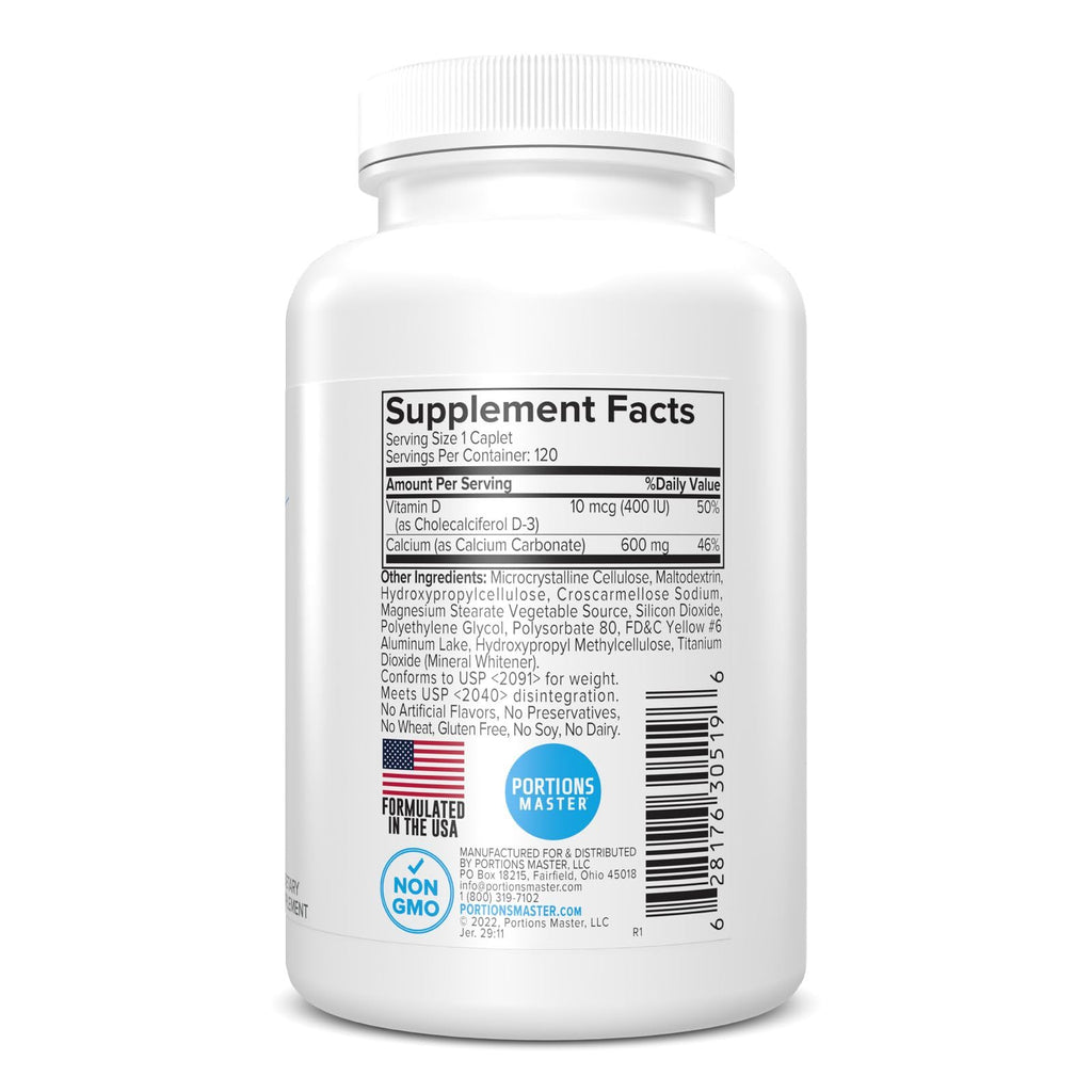 Portions Master Calcium + D3 & Magnesium Bone & Joint - 120 Vegetarian Capsules - image 5