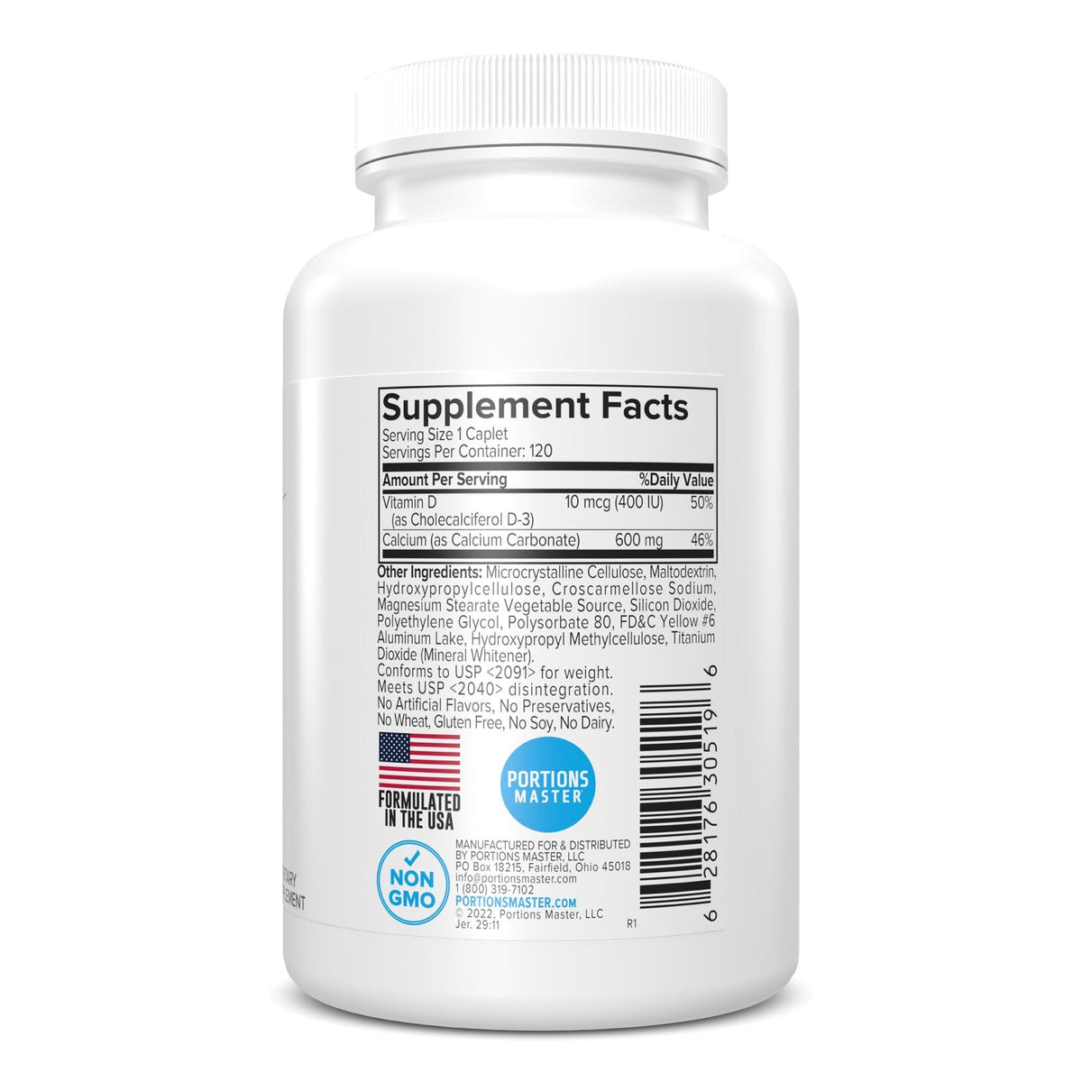 Portions Master Calcium + D3 & Magnesium Bone & Joint - 120 Vegetarian Capsules - image 5
