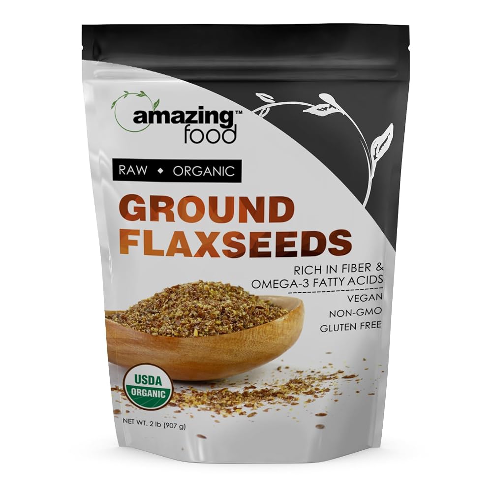 Amazing Nutrition Ground Flaxseed Powder Organic - 2 Lbs